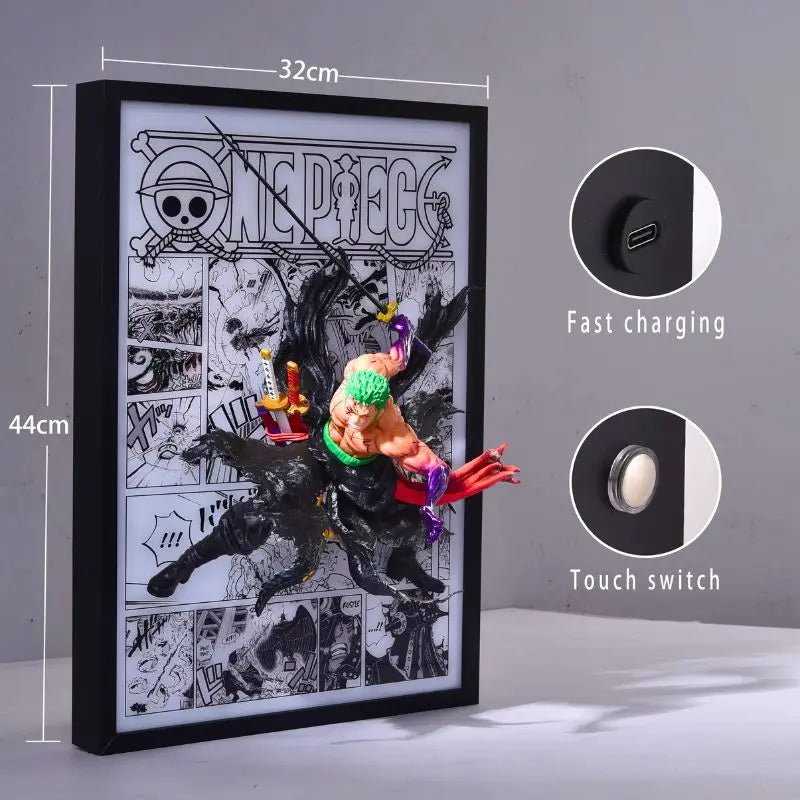 Cloche Décorative Avec Figurine Zoro - One Piece - Déco Manga